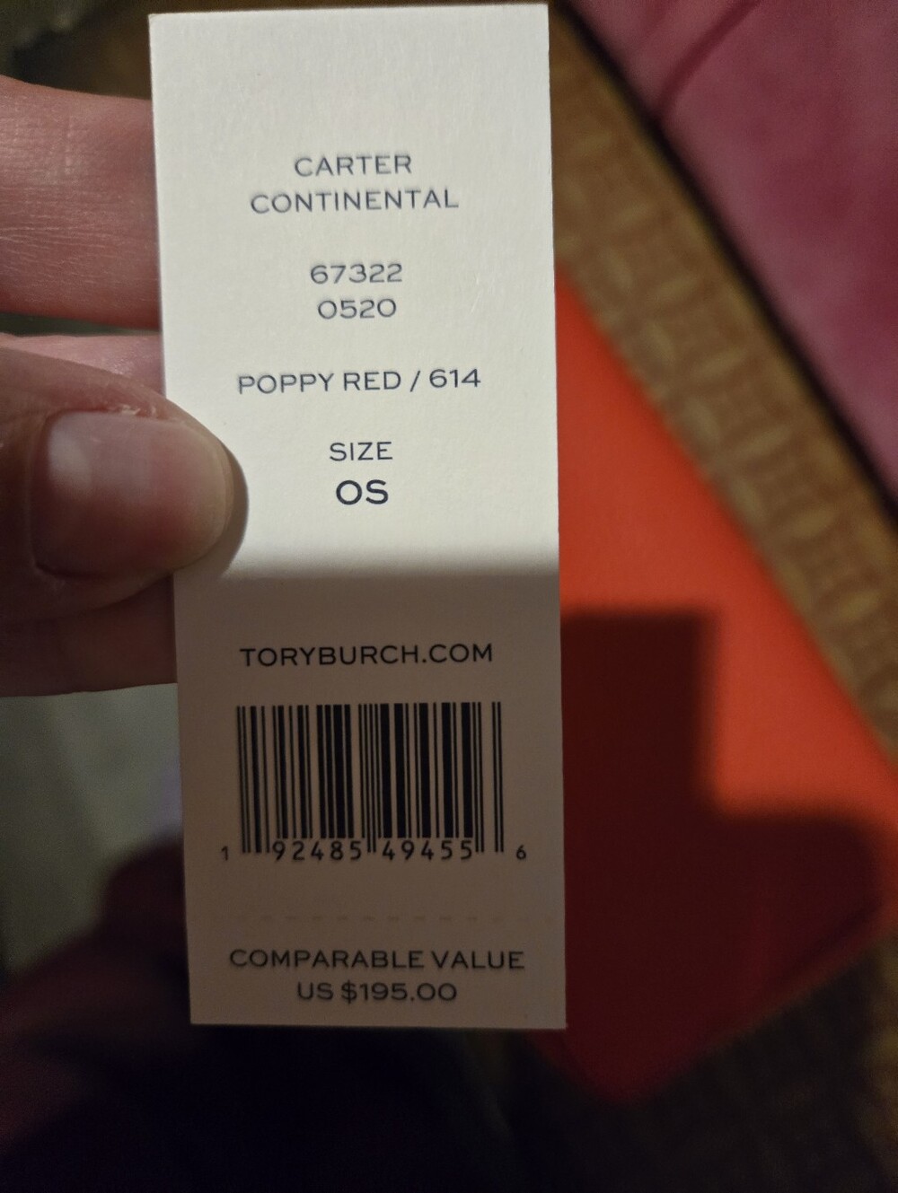 Tory Burch Carter Continental Wallet in  Poppy Red - Picture 4 of 6